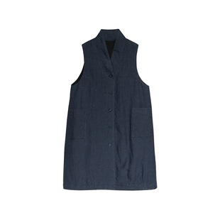 大拙秋冬实穿主义洗旧亚麻立领宽松款棉马甲251112（年后发）