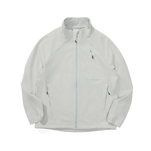 瞬时山野Monterest户外防泼水多口袋绒底立领软壳抽绳夹克外套