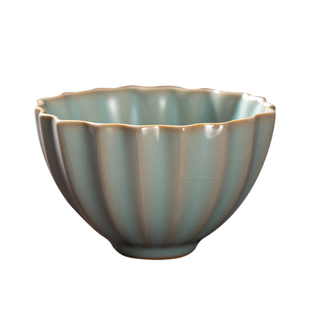 问鼎汝窑菱式盅主人杯高档个人专用景德镇陶瓷送礼茶具功夫茶杯