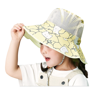 宝宝防晒帽夏季薄款防紫外线婴儿遮阳帽男孩女童渔夫太阳帽子沙滩