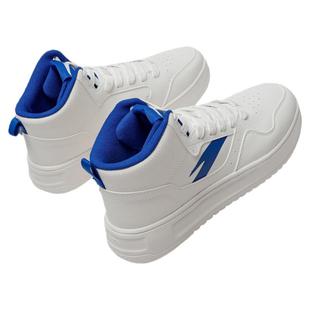 安踏高帮板鞋男款2025秋冬季官方旗舰皮面防泼水厚底休闲运动男鞋