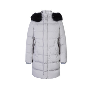 CALLISTO卡利斯特男秋冬灰鹅绒青年休闲连帽保暖舒适中长款羽绒服