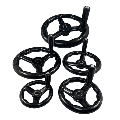 618磨床三幅机床转盘电木手摇转动圆轮缘胶木圆形手轮内波纹手柄