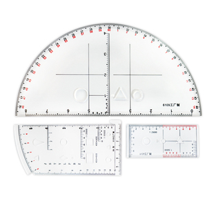 指挥尺三件套坐标梯尺制刻印版小指挥尺半圆尺阵地作业尺地理坐标尺标图尺绘图测量地形指挥尺