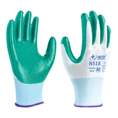 星宇N518耐磨丁腈绿色劳保手套