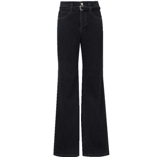 ONLY2026春季新款显瘦侧缝弧线剪裁设计宽松高腰喇叭裤牛仔裤女