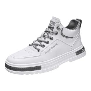 夏季男鞋2025新款百搭小白板鞋男士休闲皮鞋运动工作防水工装潮鞋