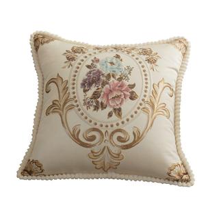 欧式奢华沙发靠垫抱枕套布艺提花含芯红木椅子会所客厅午睡靠背包