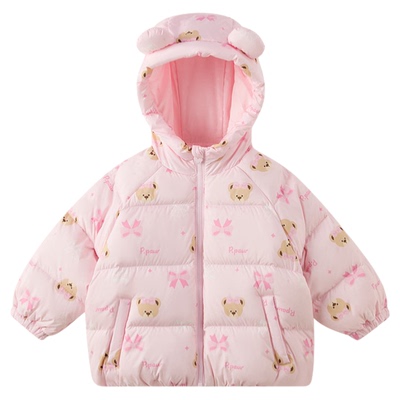 【7A抗菌】PawinPaw卡通小熊童装25年冬季新款男女宝宝连帽羽绒服