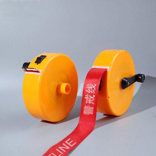 盒式警示带50米 电力施工手提示警戒带 锦纶加厚盒尺式隔离带