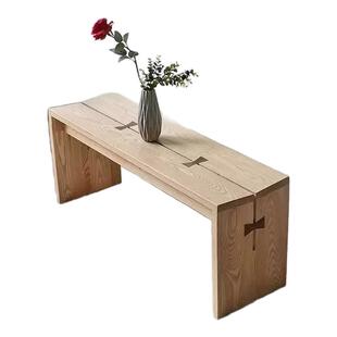 北欧全实木长条凳餐椅家用原木长凳子白蜡木长板凳樱桃木餐桌长凳