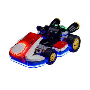 适用乐高72037马力欧卡丁车马里奥赛车展示盒积木灯饰动力组改装