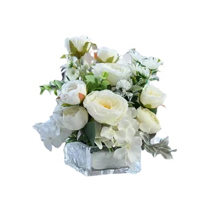 商务沙龙会议仿真假花办公会议桌装饰品客厅茶几台花餐桌花艺摆件