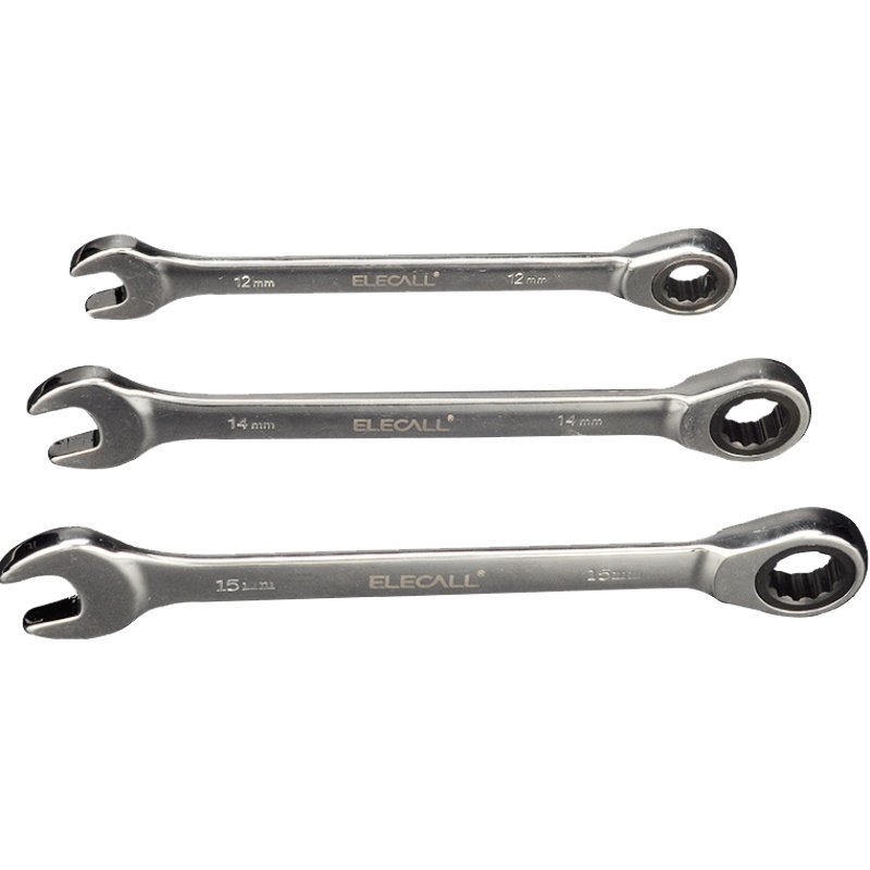 伊莱科72齿两用棘轮扳手工具套装双头开口梅花快速扳手自动省力小