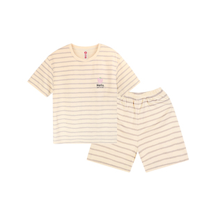 芬腾睡衣女夏季纯棉短袖薄款圆领套装女款宽松休闲全棉大码家居服