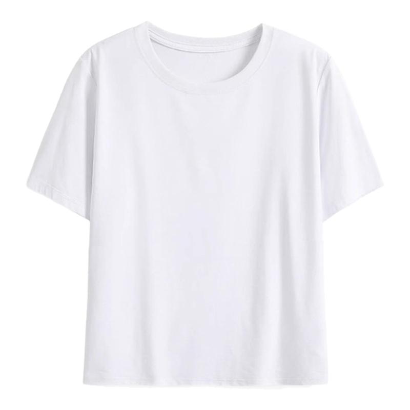纯色正肩女t恤短袖夏季短款上衣
