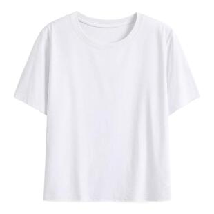 纯色正肩女t恤短袖夏季短款修身显瘦内搭辣妹体恤小个子纯棉上衣