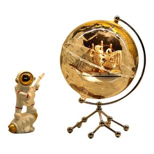 发光地球仪摆件轻奢高档帆船模型家居客厅电视柜酒柜办公室装饰品