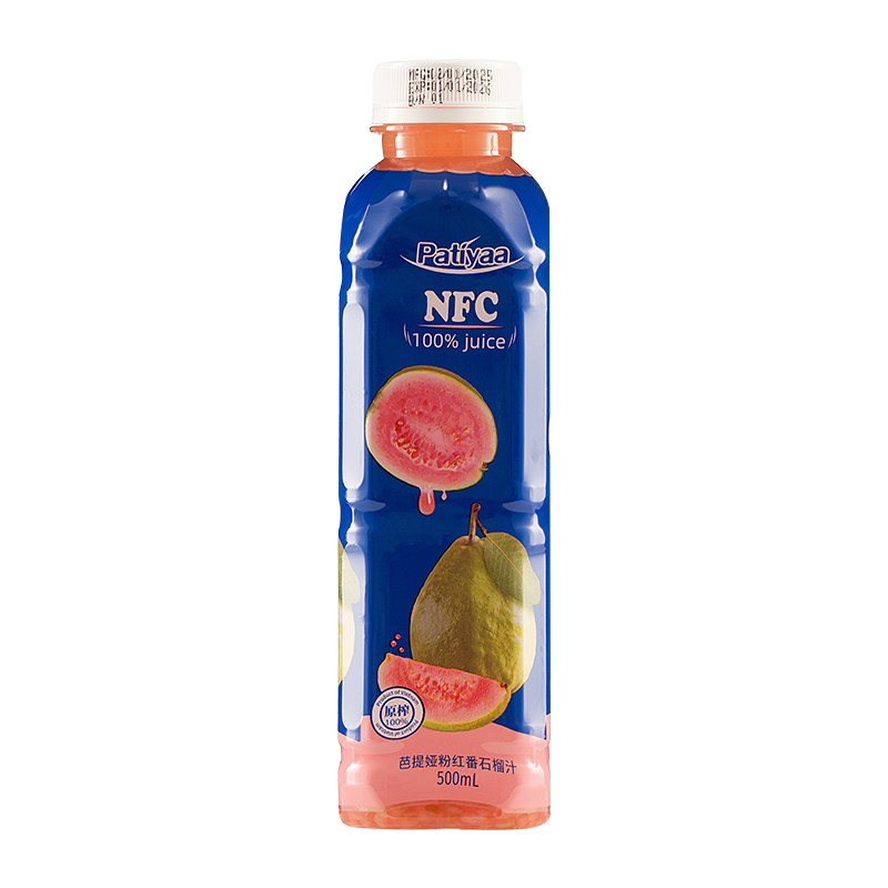 芭提娅果汁500ml*5瓶装100%NFC芭乐菠萝汁芒果荔枝汁原装进口饮料