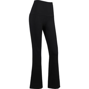 康尼舞蹈裤拉丁舞练功服裤子女国标跳舞形体高腰交谊摩登舞长裤黑