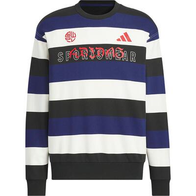 阿迪达斯男士条纹宽松卫衣