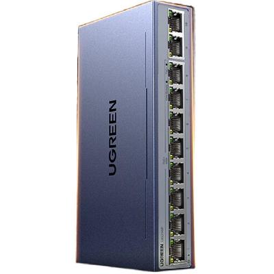 绿联8口标准poe交换机10口千兆供电 家用摄像头监控网络网线分线转换器 企业级交换器分流器35372