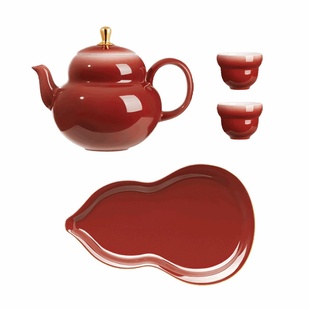 故宫淘宝｜鸿运福禄羊脂玉泥茶具套装文创新婚结婚本命年新年礼物
