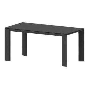 小写inner极简黑色白蜡木餐桌侘寂风实木大板桌长方形书桌工作台