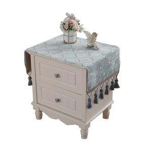 欧式高档简约现代清新轻奢ins风卧室柜子梳妆台床头柜盖布套子