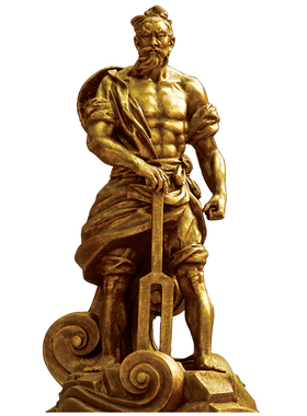 古代大禹治水户外人物雕塑