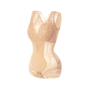 婷美塑身衣女收腹提臀塑形聚拢托胸束腰显瘦桑蚕丝里裆美体塑身衣