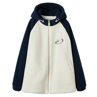 学院风少女大童秋冬季加厚羊羔毛绒外套2025新款初高中学生棉服女