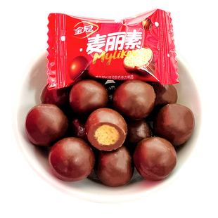 金冠麦丽素巧克力豆夹心儿童休闲网红批发零食糖果三角包结婚喜糖