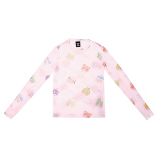 BOYLONDON涩谷辣妹风罩衫夏季薄款弹力涂鸦皮肤衣长袖T恤W00016