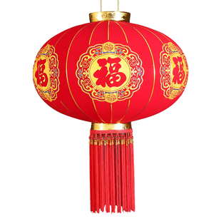 2025新款春节新年大红灯笼免插电一对过年装饰户外大门口阳台挂饰