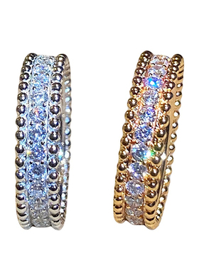 轻奢基础款排钻戒指纯银情侣指环