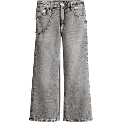 HM童装儿童女童牛仔裤秋季时尚宽松微喇低腰长裤1204248