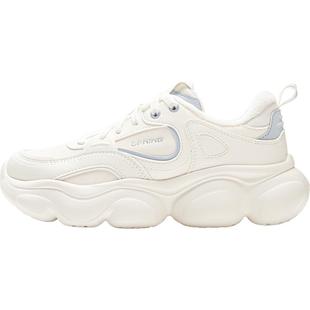 李宁云朵丨休闲鞋女鞋冬季新款复古加绒老爹鞋厚底增高保暖运动鞋