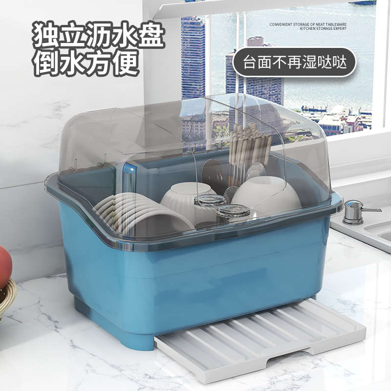 家用消毒碗柜双层超大容量加盖透明防尘防虫厨房碗盘沥水收纳神器