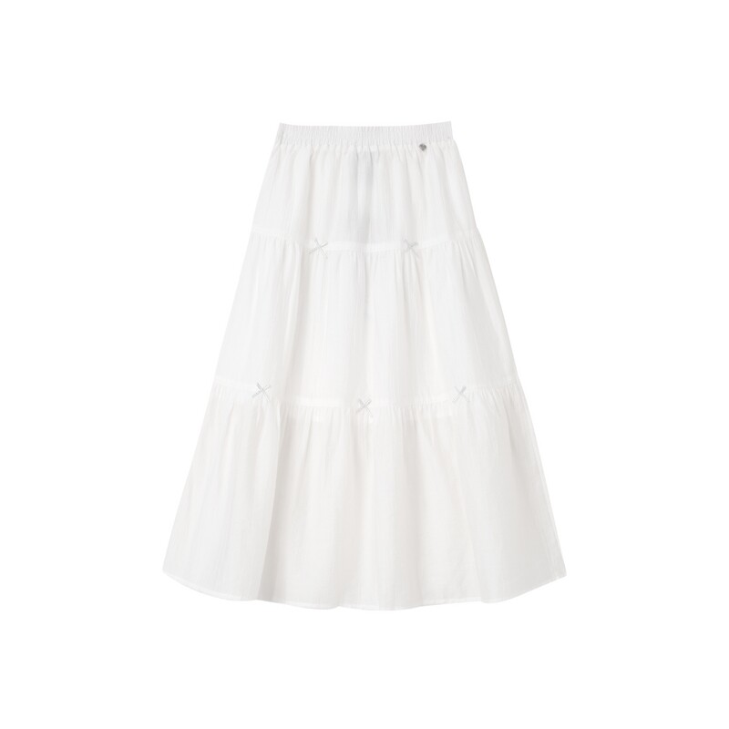 POLOWALK童装2026夏季新品女童半裙松紧腰休闲裙百搭透气过膝裙