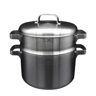 OQO欧克欧316不锈钢汤锅蒸锅家用加厚无涂层24cm蒸煮炖一体大容量
