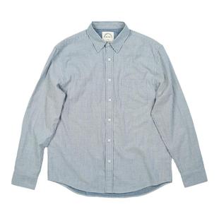 小溪条纹衬衫男潮日系简约长袖复古宽松衬衣百搭纯棉青年衬衫秋季