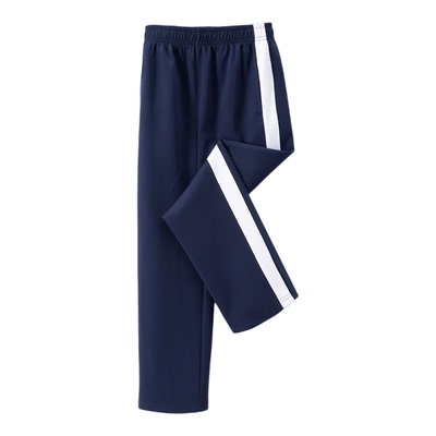 加绒校裤加厚宽白杠校服运动裤