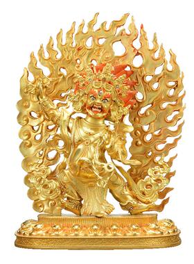 闯隆家用桌面铜器铜鎏金铜像摆件