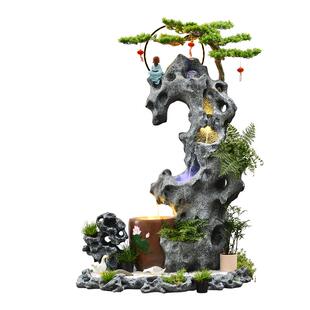 新中式假山流水喷泉禅意玄关客厅露台花园太湖石庭院鱼池造景摆件