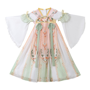 汉服女童春秋中国风连衣裙2026新款小女孩古装超仙春款唐装公主裙