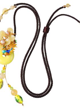 七彩蝶度玉石平安扣玉原创民族风