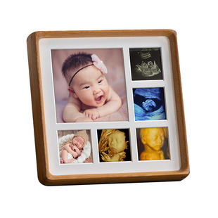 九宫格相框diy定制高级感实木摆台打印照片相片框儿童记录成长