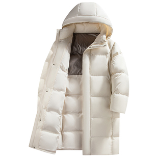 【高充绒量】鸭鸭冬季羽绒服男中长款户外休闲石墨烯加厚保暖外套