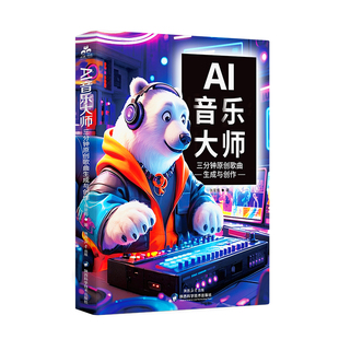 AI音乐大师：三分钟原创歌曲生成与创作 AI音乐制作教程书籍 AI音乐创作方法变现路径 零基础学AI旋律创作歌词生成风格定制MV制作